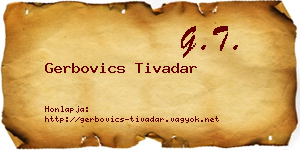 Gerbovics Tivadar névjegykártya